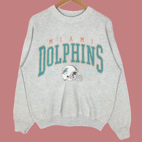 Vtg Miami Dolphins Sweatshirt, Vintage NFL Dolphins Football Unisex Shirt - Picture 1 of 4